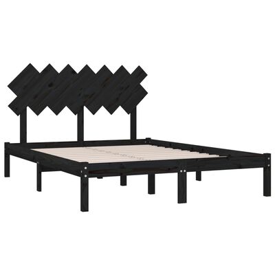 vidaXL Rám postele černý 140 x 200 cm masivní dřevo