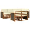 vidaXL Rohov&aacute; sofa sada s pol&scaron;t&aacute;řem 6 pcs Přirozen&aacute; a Kr&eacute;mov&aacute;