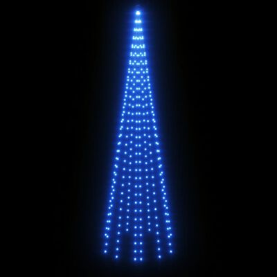 vidaXL Vánoční stromek na stožár 310 modrých LED diod 300 cm