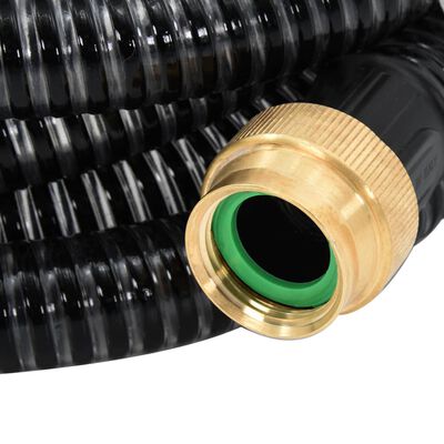 vidaXL Sací hadice s mosaznými konektory černá 1,1" 3 m PVC