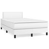 vidaXL Box spring postel s matrac&iacute; b&iacute;l&aacute; 120x200 cm uměl&aacute; kůže
