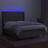 vidaXL Box spring postel s matrac&iacute; a LED taupe 140x190 cm textil