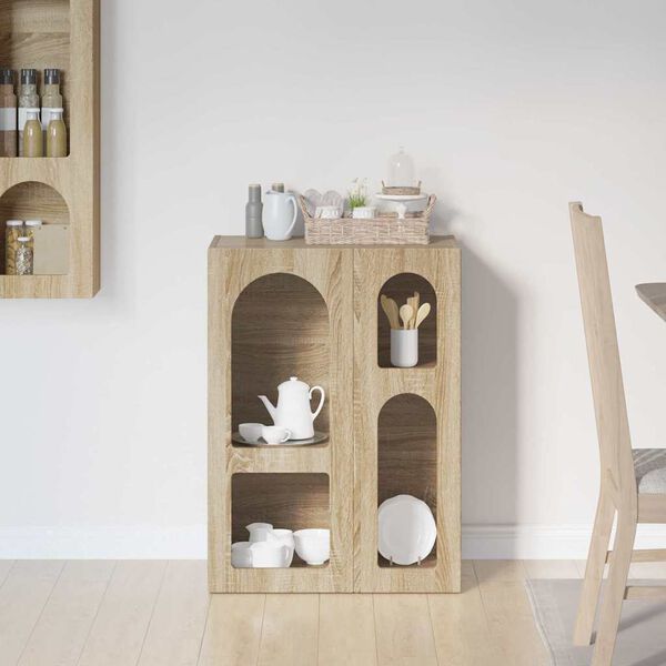 vidaXL Serv&iacute;rovac&iacute; skř&iacute;ň Sonoma dub 59 x 35 x 80.5 cm kompozitn&iacute; dřevo
