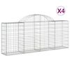 vidaXL Klenut&eacute; gabionov&eacute; ko&scaron;e 4 ks 200x30x80/100 cm pozinkovan&eacute; železo