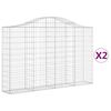 vidaXL Klenut&eacute; gabionov&eacute; ko&scaron;e 2 ks 200x30x120/140cm pozinkovan&eacute; železo