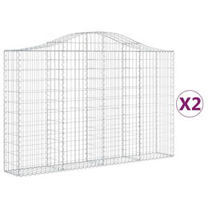 vidaXL Klenut&eacute; gabionov&eacute; ko&scaron;e 2 ks 200x30x120/140cm pozinkovan&eacute; železo