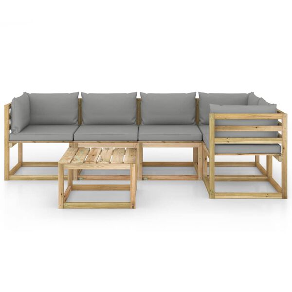 vidaXL 6d&iacute;ln&aacute; zahradn&iacute; sedac&iacute; souprava a podu&scaron;ky impregnovan&aacute; borovice