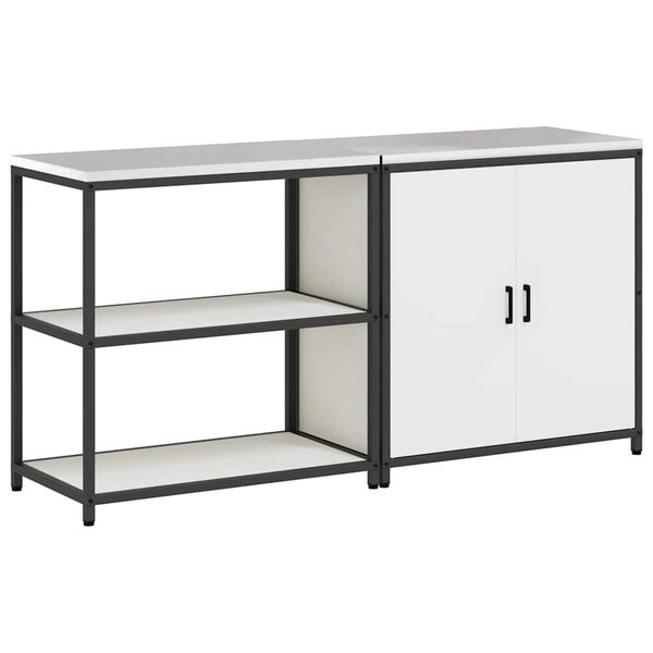 vidaXL Kuchyňsk&aacute; skladovac&iacute; sada 2 pcs B&iacute;l&aacute; Studen&aacute; v&aacute;lcovan&aacute; ocel