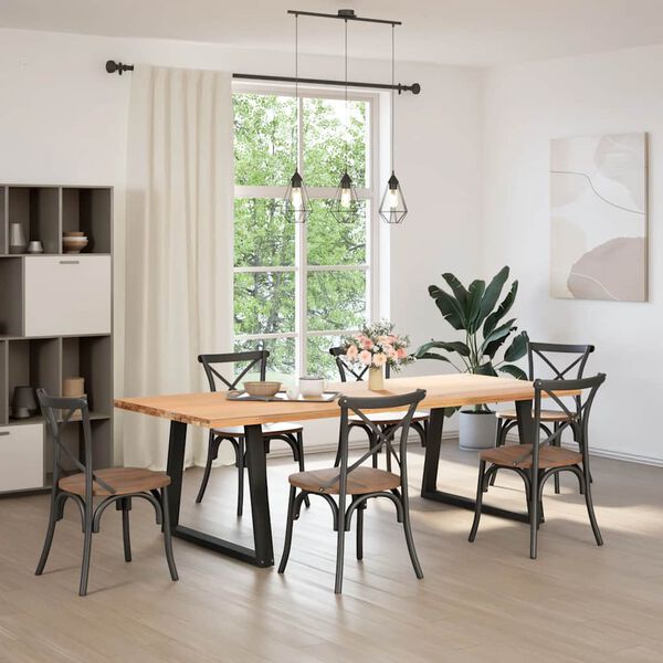 vidaXL Nohy k j&iacute;deln&iacute;mu stolu ve tvaru V, 2 ks, čern&eacute;, 100 x (72-73,3) cm, ocel