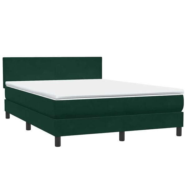 vidaXL Box spring postel s matrac&iacute; tmavě zelen&aacute; 160x210 cm samet