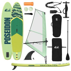 vidaXL Nafukovac&iacute; SUP deska s plachtou POSEIDON 330 x 76 x 15 cm pro