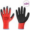 vidaXL Pracovní rukavice 24 pcs Červená a černá 9 / l Potažení latexem