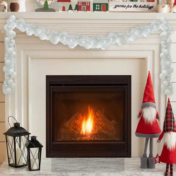 vidaXL V&aacute;nočn&iacute; koule girlanda B&iacute;l&aacute; 186 cm Polystyren