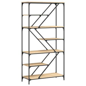 vidaXL Knihovna dub sonoma 91 x 36 x 176 cm kompozitn&iacute; dřevo a ocel