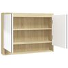 vidaXL Koupelnová skříňka se zrcadlem 80 x 15 x 60 cm MDF bílá a dub