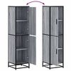 vidaXL Skříň highboard šedá sonoma 35,5x35x139 cm kompozit a kov