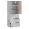 vidaXL Skř&iacute;ň highboard betonově &scaron;ed&aacute; 69,5x34x180 cm kompozitn&iacute; dřevo