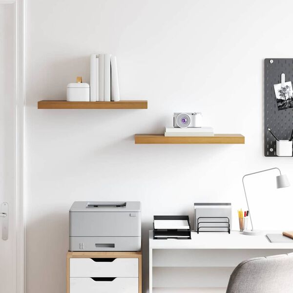 vidaXL N&aacute;stěnn&aacute; polička 2 pcs Hněd&aacute; 50 x 23 x 4 cm kompozitn&iacute; dřevo