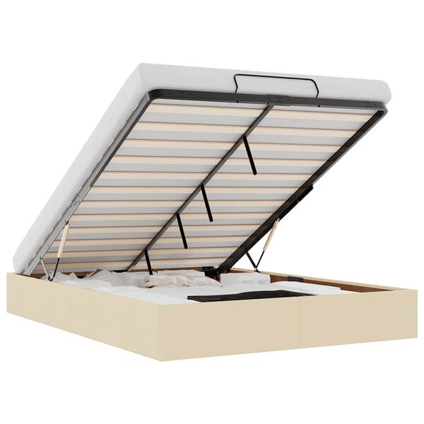 vidaXL Osmansk&yacute; r&aacute;m postele bez matrac&iacute; kr&eacute;mově 140x200 cm textil