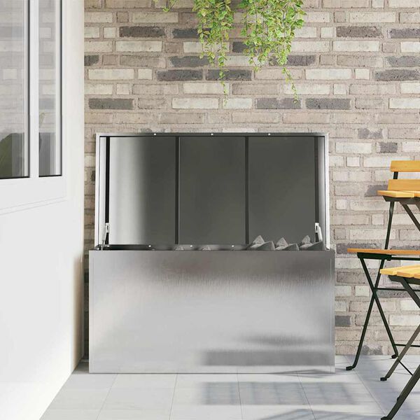 vidaXL Venkovn&iacute; &uacute;ložn&aacute; krabice Stř&iacute;brn&aacute; 100 x 50,5 x 50 cm Ocel