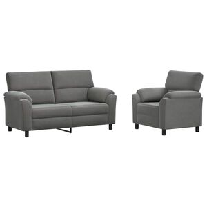 vidaXL Set pohovek 2 pcs Tmavě &scaron;ed&aacute; Samet