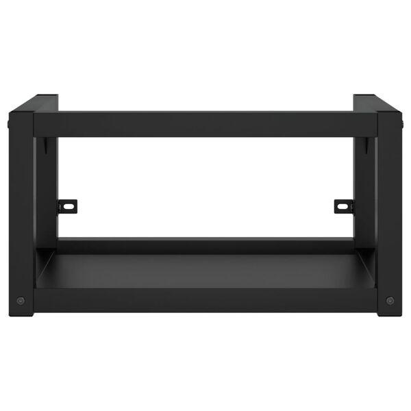 vidaXL N&aacute;stěnn&yacute; koupelnov&yacute; reg&aacute;l pod umyvadlo čern&yacute; 59x38x31 cm železo