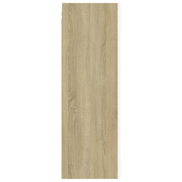 vidaXL TV stolek bílý a dub sonoma 30,5x30x90 cm kompozitní dřevo