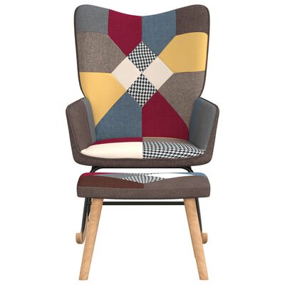 vidaXL Houpací křeslo se stoličkou patchwork textil