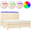 vidaXL Box spring postel s matrac&iacute; a LED kr&eacute;mov&aacute; 200x200 cm textil