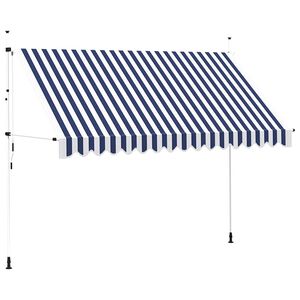 vidaXL Ručně zatahovac&iacute; mark&yacute;za 350 cm modro-b&iacute;l&eacute; pruhy