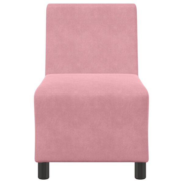 vidaXL Modul&aacute;rn&iacute; pohovka bez područek růžov&aacute; 55 cm sametov&aacute;