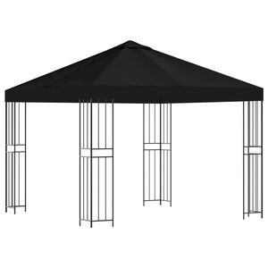 vidaXL Alt&aacute;n 3 x 3 m Čern&aacute; Polyester a ocel 190 gsm