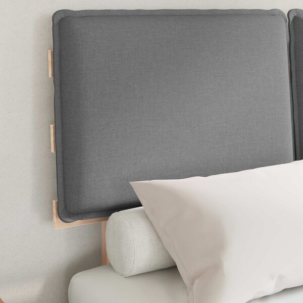 vidaXL Rám postele s čalouněným čelem s čelo Světle šedá 120 x 190 cm