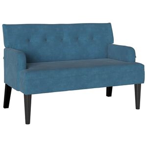 vidaXL Chesterfield lavice Modr&aacute; 112 x 65,5 x 75 cm samet