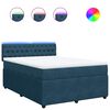 vidaXL Box spring postel s matrac&iacute; modr&aacute; 160 x 200 cm samet