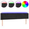 vidaXL Čelo postele s LED čern&eacute; 203 x 16 x 78/88 cm samet