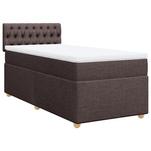 vidaXL Box spring postel s matrac&iacute; tmavě hněd&aacute; 80x200 cm textil
