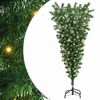 vidaXL Uměl&yacute; v&aacute;nočn&iacute; stromek vzhůru nohama s bal&oacute;nky Zelen&aacute; 150 cm PVC