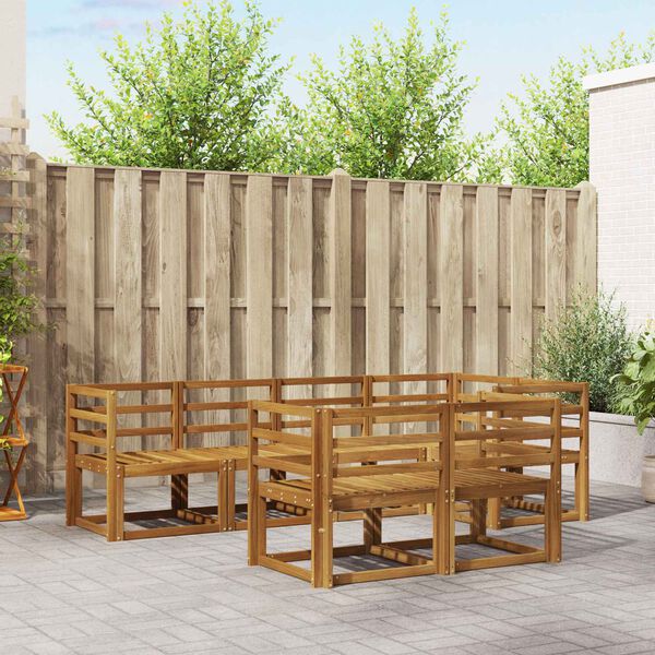 vidaXL Venkovn&iacute; pohovkov&aacute; souprava 7 pcs Přirozen&aacute; a B&eacute;žov&aacute;