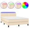 vidaXL Box spring postel s matrac&iacute; a LED kr&eacute;mov&aacute; 140x200 cm textil