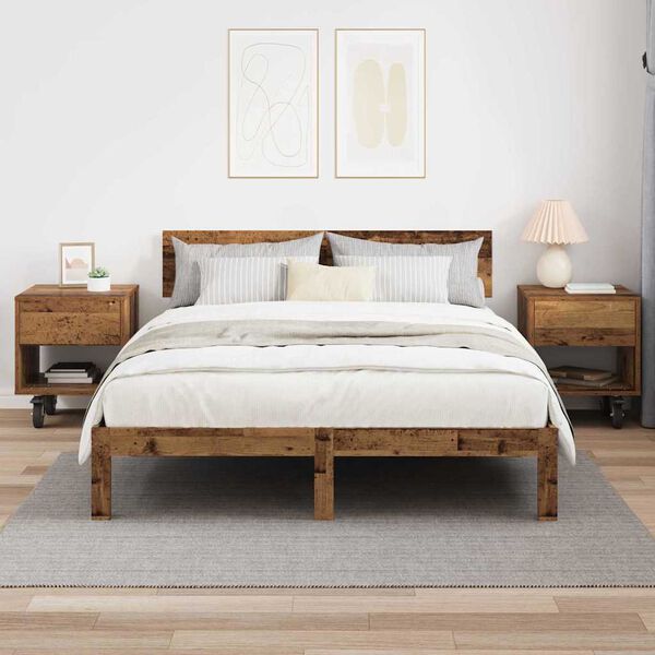 vidaXL Nočn&iacute; stolek 2 pcs Star&eacute; dřevo 40,5 x 40 x 48 cm