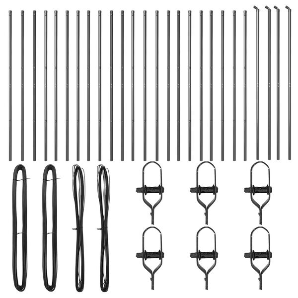 vidaXL Plotový sloupek. Jiný 26 pcs Šedá 3,2 x 3,2 x 190 cm Ocel