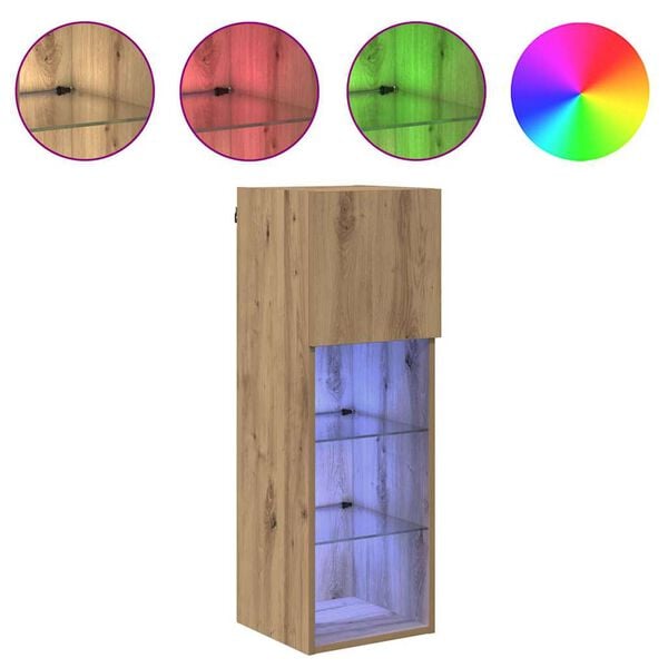 vidaXL N&aacute;stěnn&aacute; TV skř&iacute;ň N&aacute;stěnn&yacute; Artisanov&yacute; dub 30,5 x 30 x 90 cm