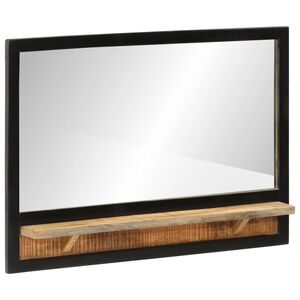 vidaXL Zrcadlo s polic&iacute; 80x8x55 cm sklo a masivn&iacute; mangovn&iacute;kov&eacute; dřevo