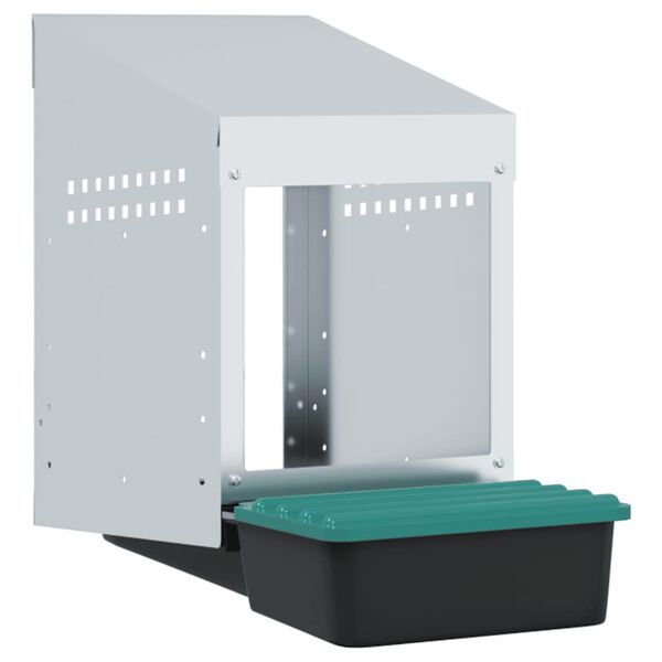 vidaXL Hnízdní budka pro kuřata s 1 přihrádkou, nástěnná, pozinkovaná ocel