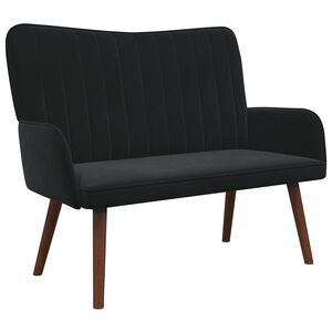 vidaXL Sofa pro dvě osoby Čern&aacute; 115 x 61 x 87 cm Samet