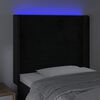 vidaXL Čelo postele s LED čern&eacute; 83 x 16 x 118/128 cm samet