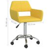 vidaXL Otočn&eacute; j&iacute;deln&iacute; židle 4 ks žlut&eacute; textil