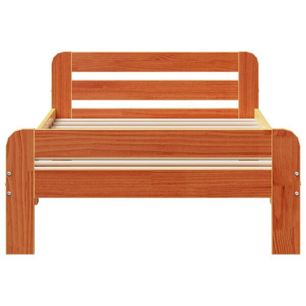 vidaXL Postel bez matrace voskově hněd&aacute; 75 x 190 cm masivn&iacute; borovice
