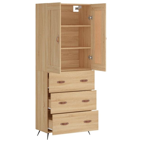 vidaXL Skř&iacute;ň highboard dub sonoma 69,5 x 34 x 180 cm kompozitn&iacute; dřevo